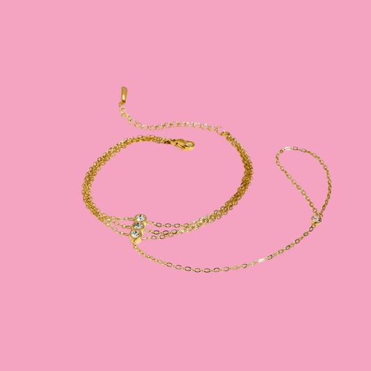 Pulsera Anillo Triple Zirconia