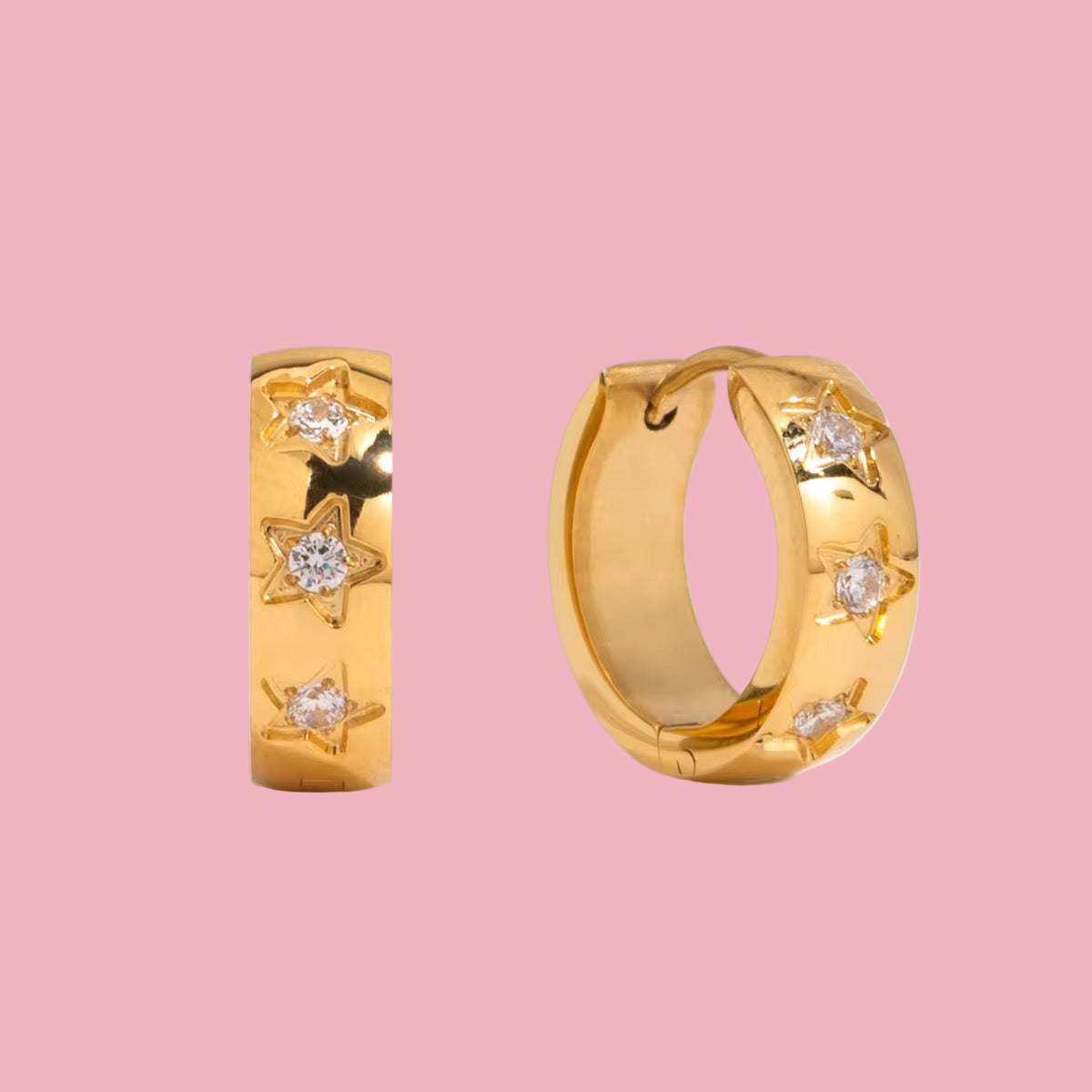 Hoops Estrellitas Zirconia