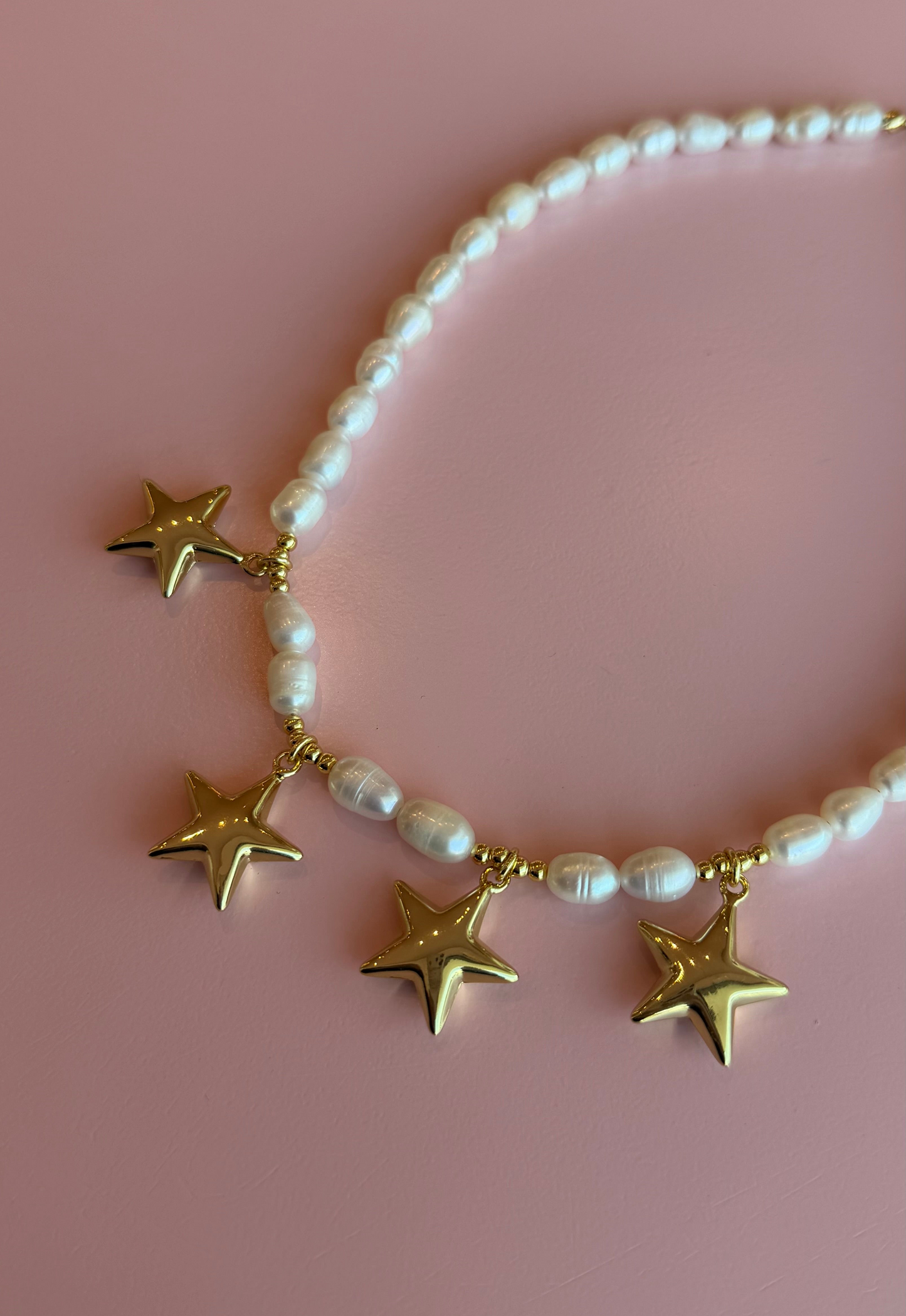 Collar Perlas Charms Estrellas