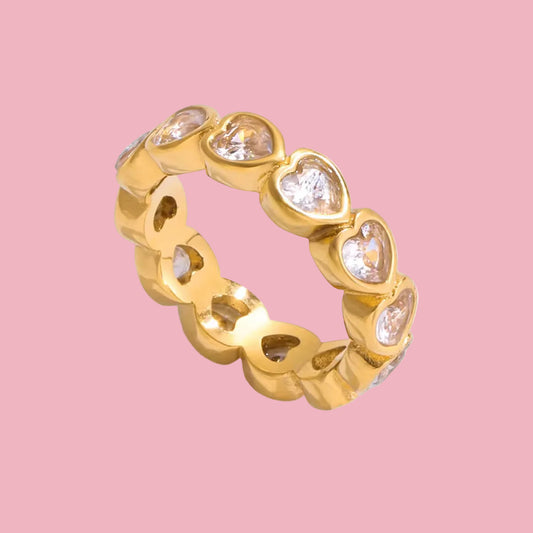 Anillo Corazones Piedras
