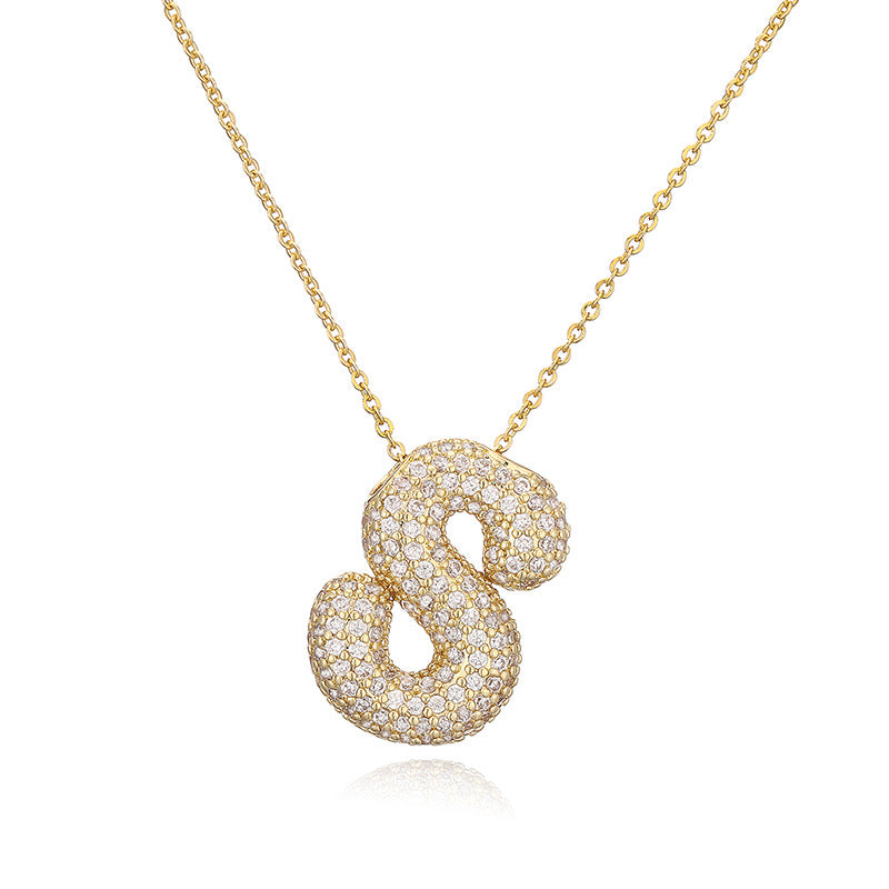 Collar Inicial Zirconia Burbuja