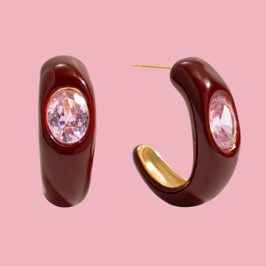 Hoops “Enamel Pink”
