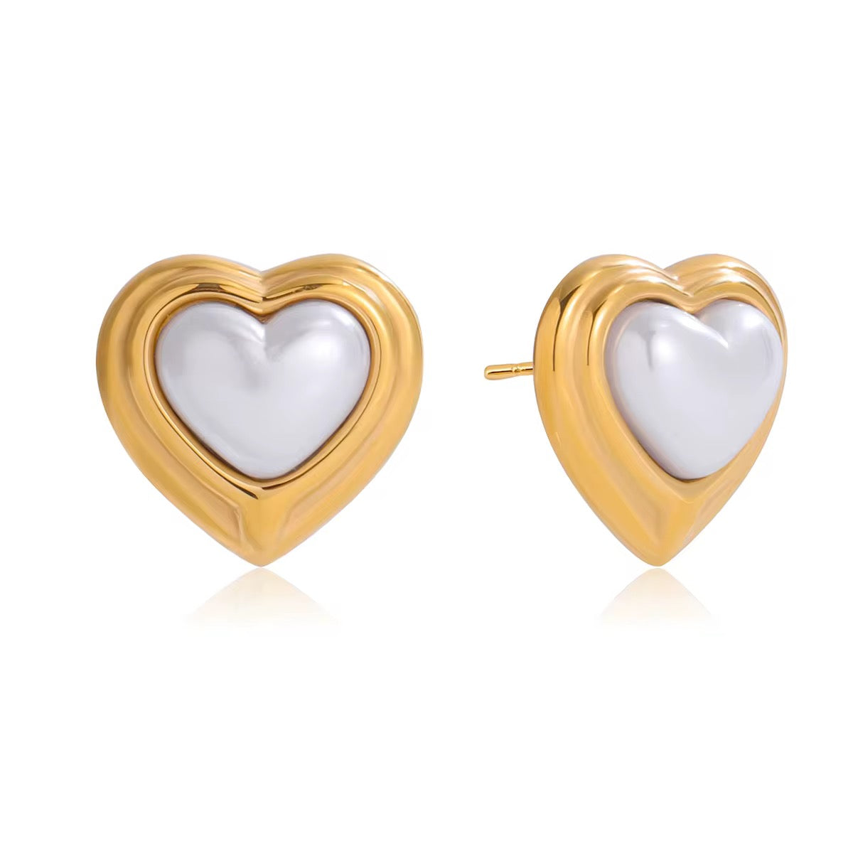 Aretes Corazon Perla
