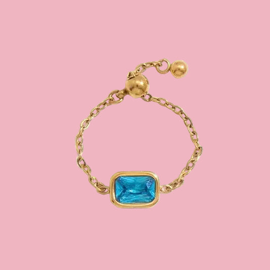 Pinky Ring Piedra Azul