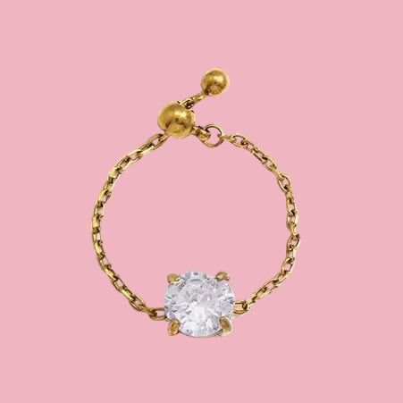Pinky Ring Piedra Circular
