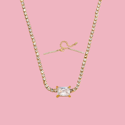 Collar Piedra Rectangular Zirconia