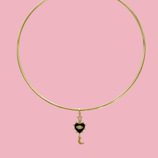 Collar Aro Black Heart