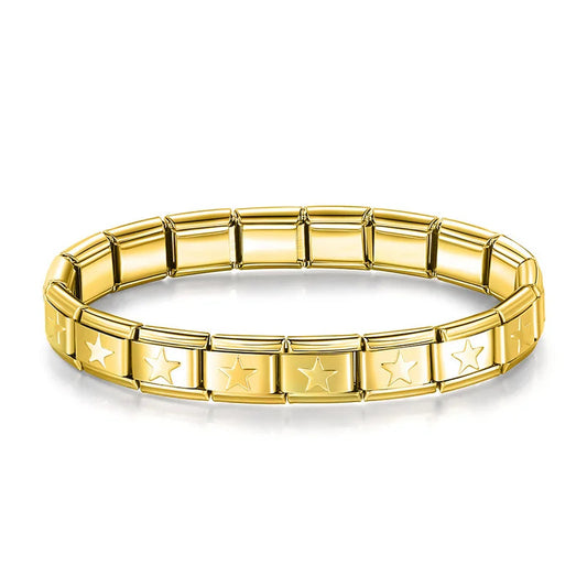 Pulsera Italiana Estrellas Dorada