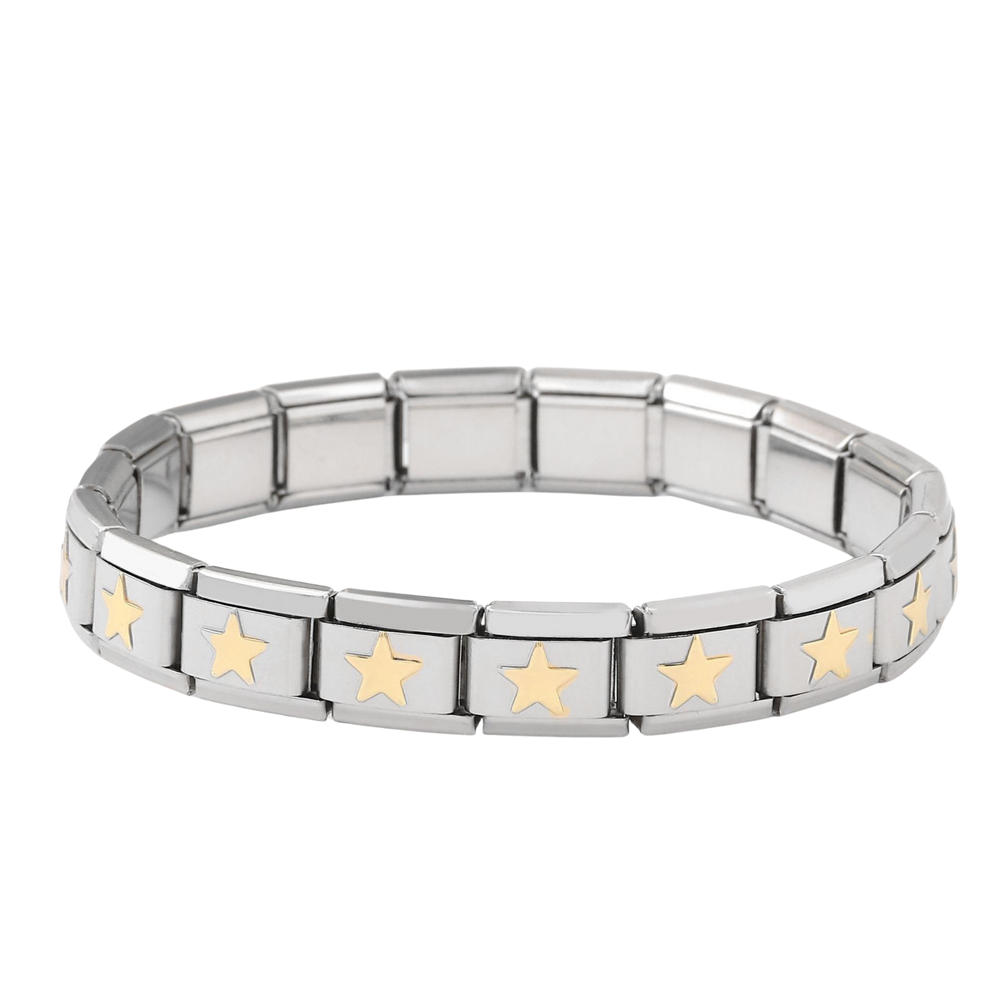 Pulsera Italiana Estrellas Bicolor