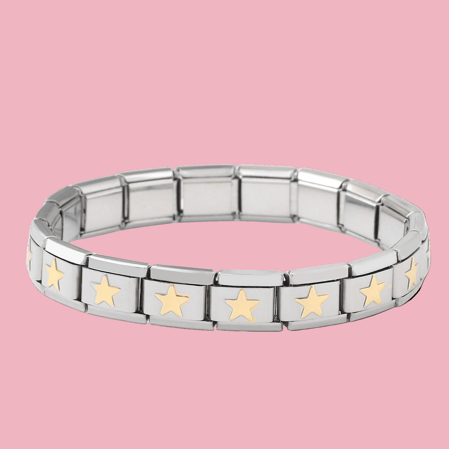 Pulsera Italiana Estrellas Bicolor