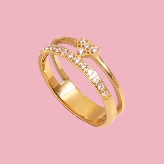 Anillo Corazon Zirconia